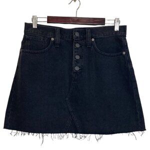 Madewell Skirt Womens 28 Black Rigid Denim A Line Mini Jean Denim Skirt